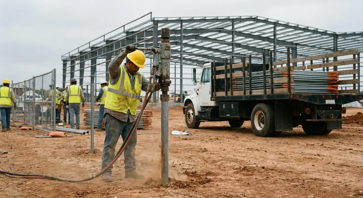Industrial fencing installation site in Youngstown, OH