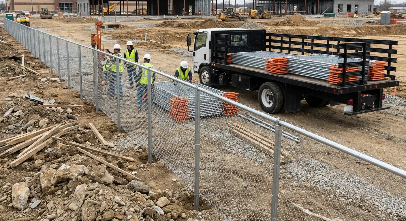 Post-Driven Construction Fence in Youngstown, OH