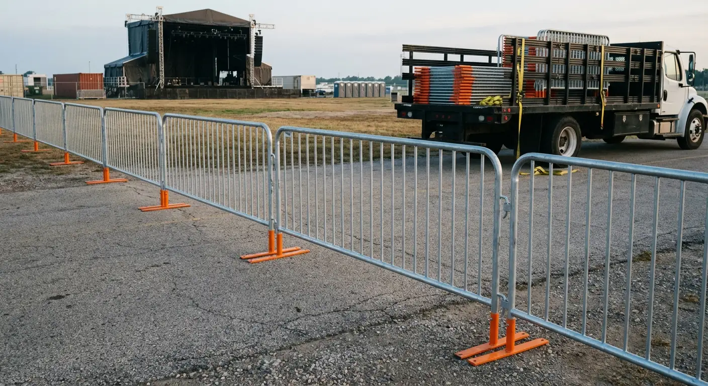 Crowd control barricade setup in Youngstown, OH