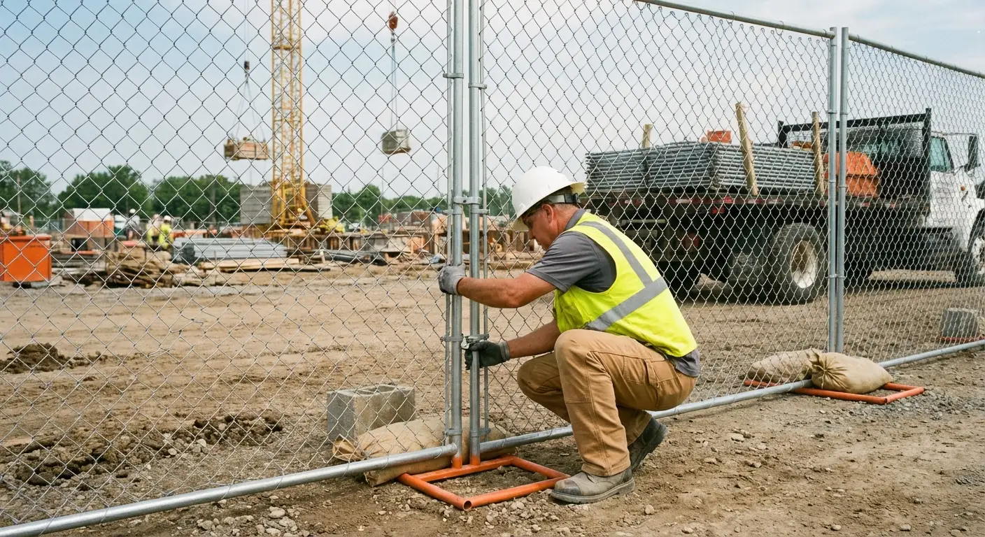 Comparison of professional fencing solutions versus DIY risks on a construction site in Youngstown, OH
