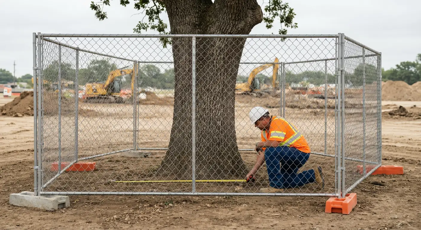Tree protection zone fencing installation in Youngstown, OH