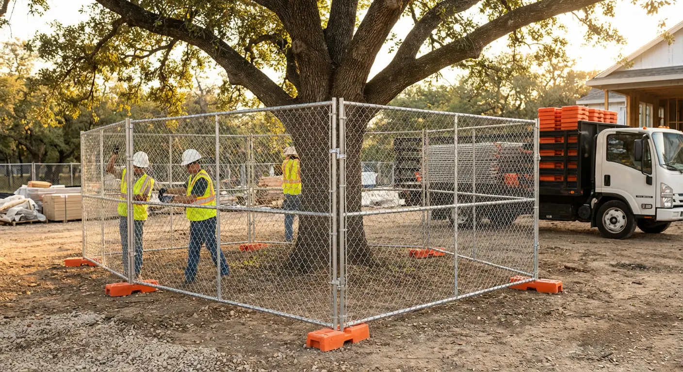Tree protection zone fencing background in Youngstown, OH