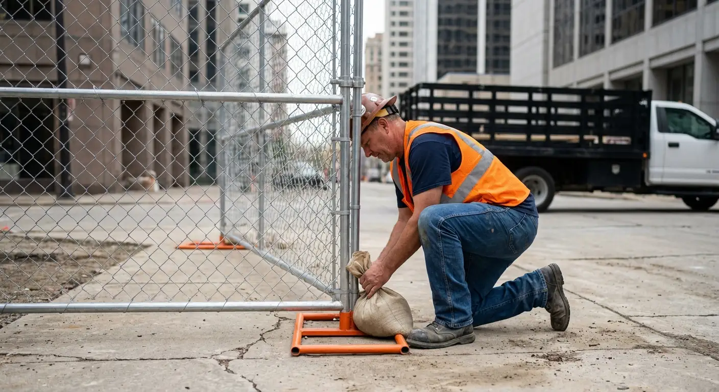 Temporary fence installation in Downtown Youngstown area