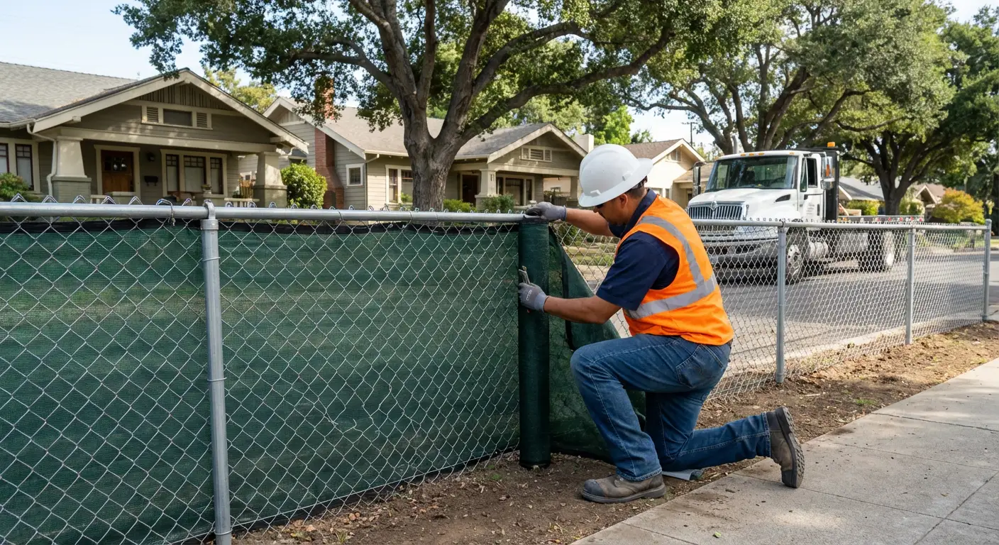 Temporary fence installation in Youngstown