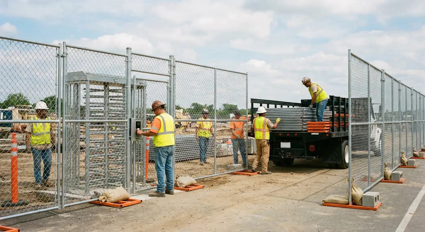 Secure construction site with temporary fencing in Youngstown, OH
