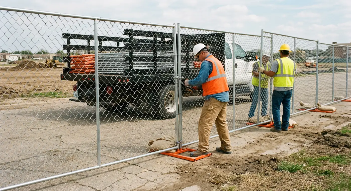 Temporary fencing deployment in Youngstown, OH