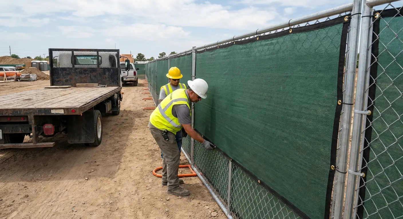 Temporary fence and barricade delivery truck in Youngstown, OH