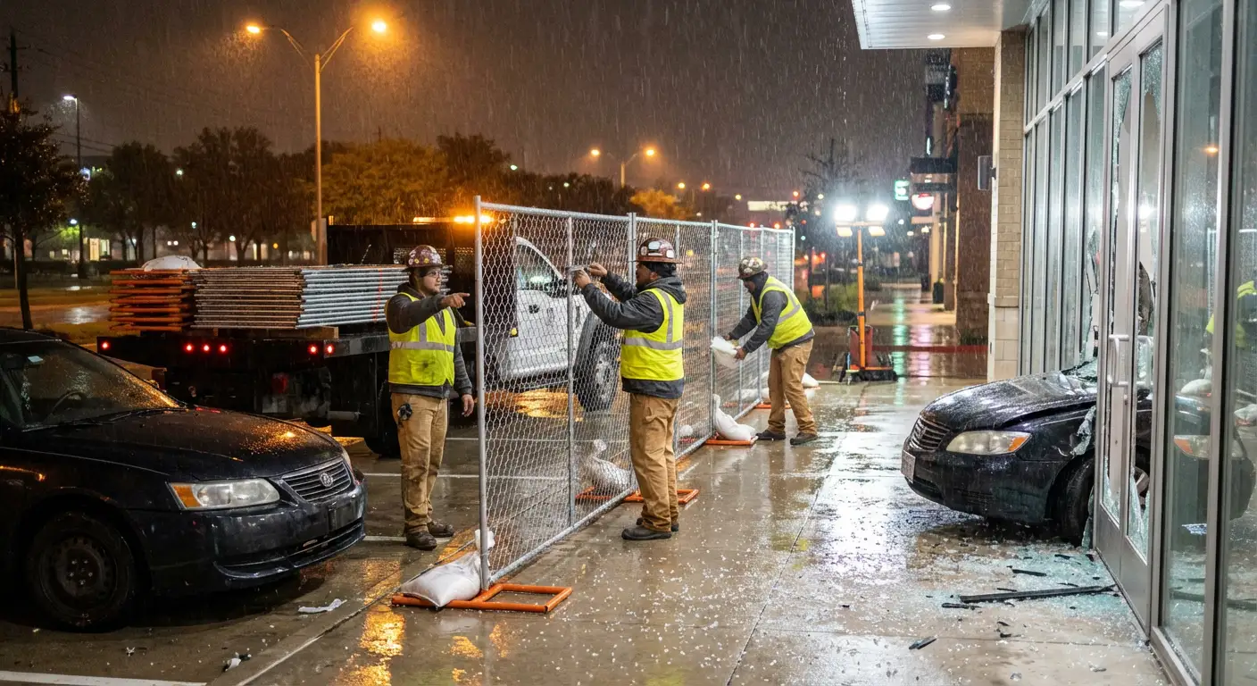 Emergency temporary fencing and dispatch logistics in Youngstown, OH