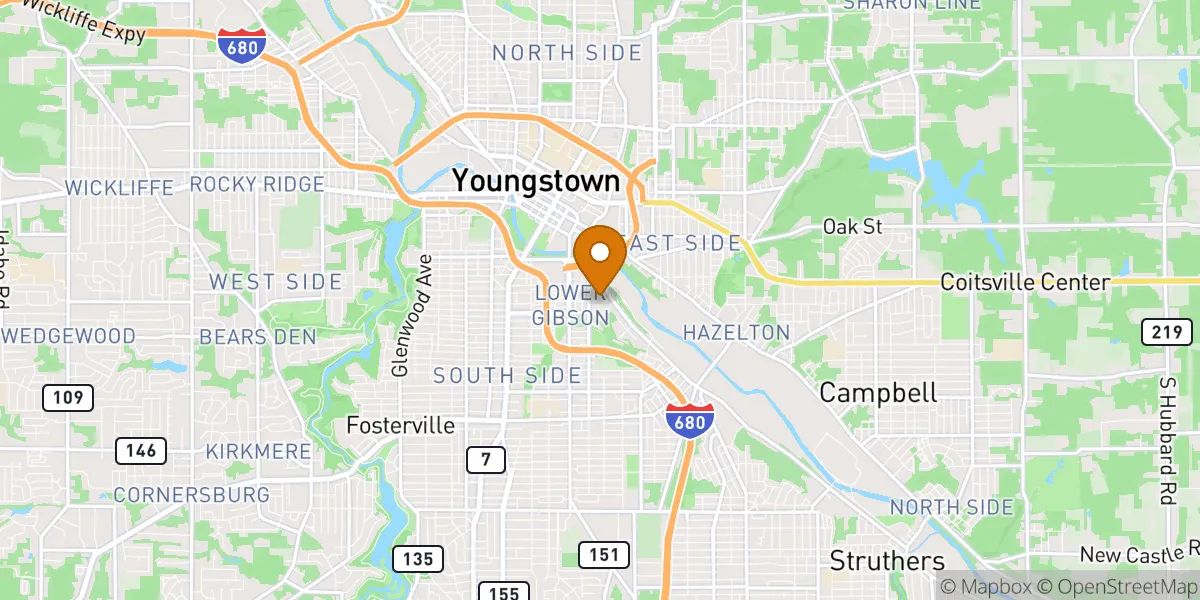 Lower Gibson neighborhood map in Youngstown, OH