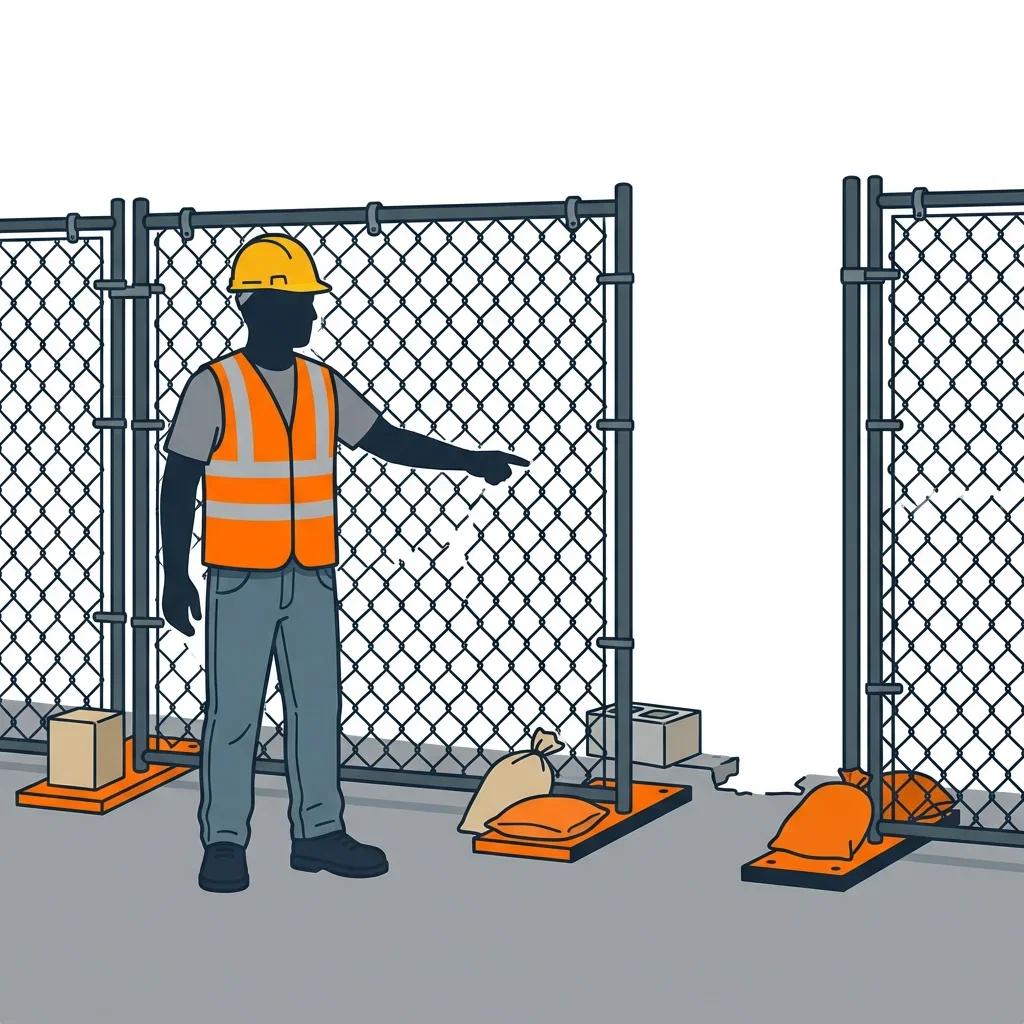 Diagram illustrating common construction site perimeter vulnerabilities in Youngstown, OH